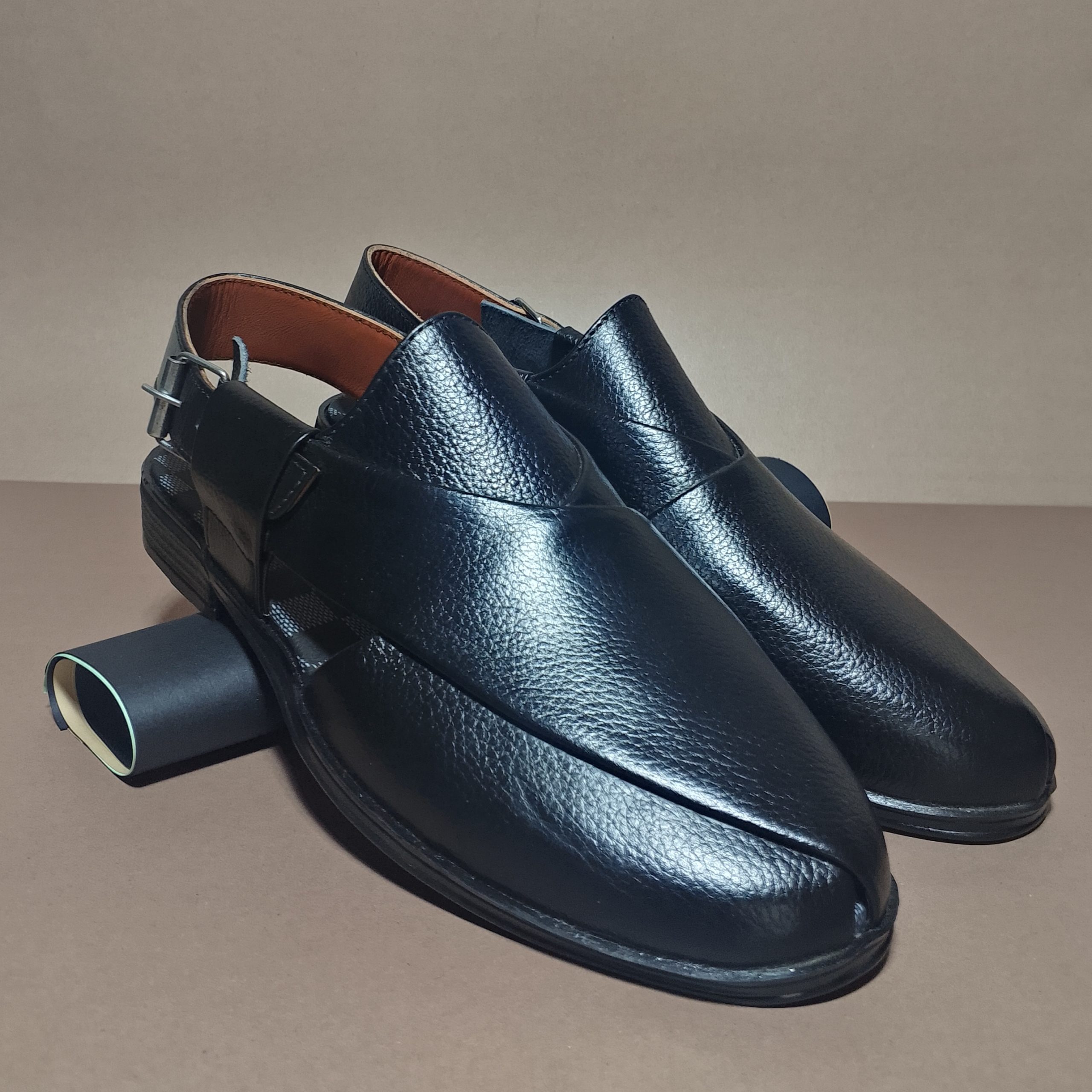 classic tan cow leather peshawari chappal