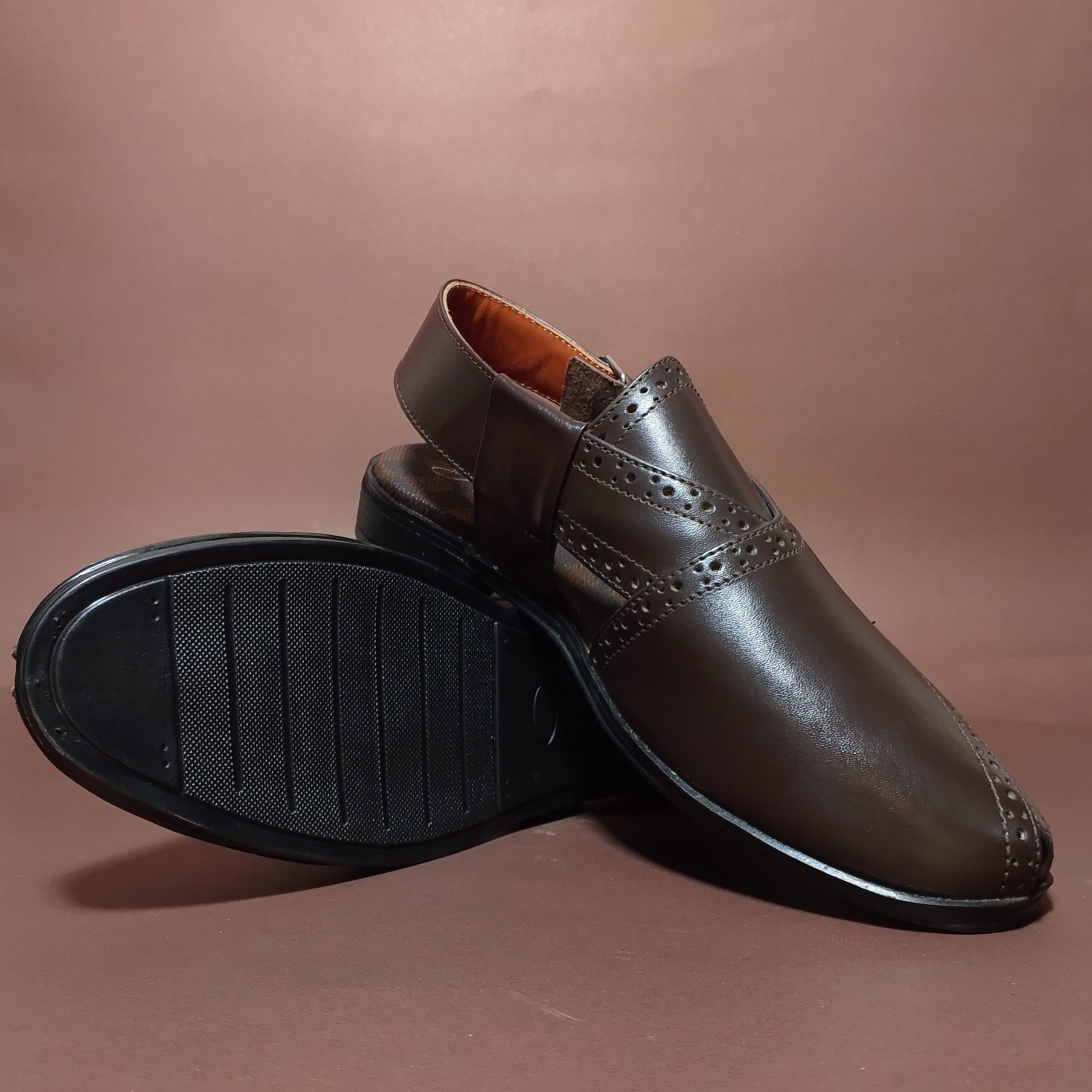 premium dark brown leather peshawari chappal premium dark brown leather peshawari chappal