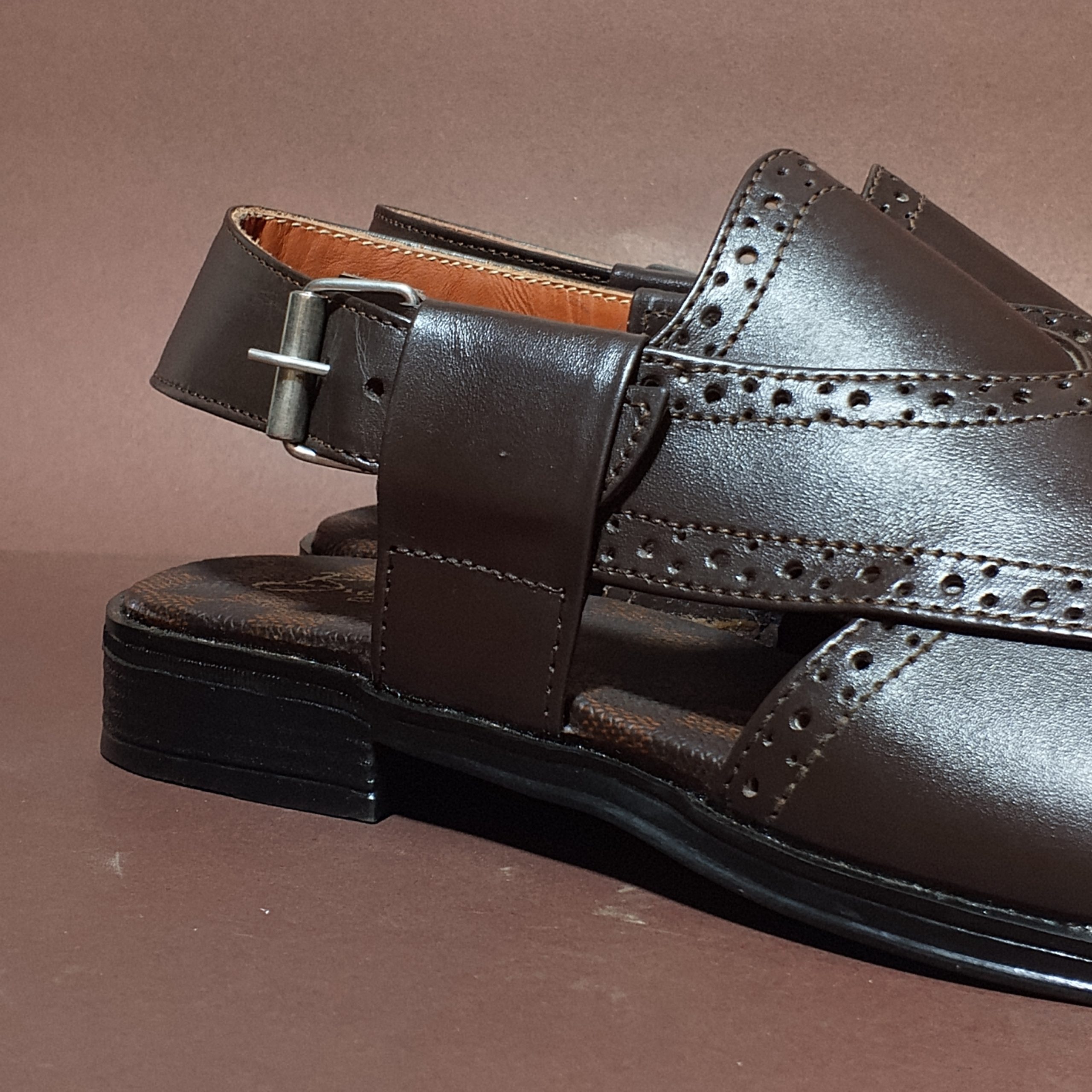 premium dark brown leather peshawari chappal premium dark brown leather peshawari chappal
