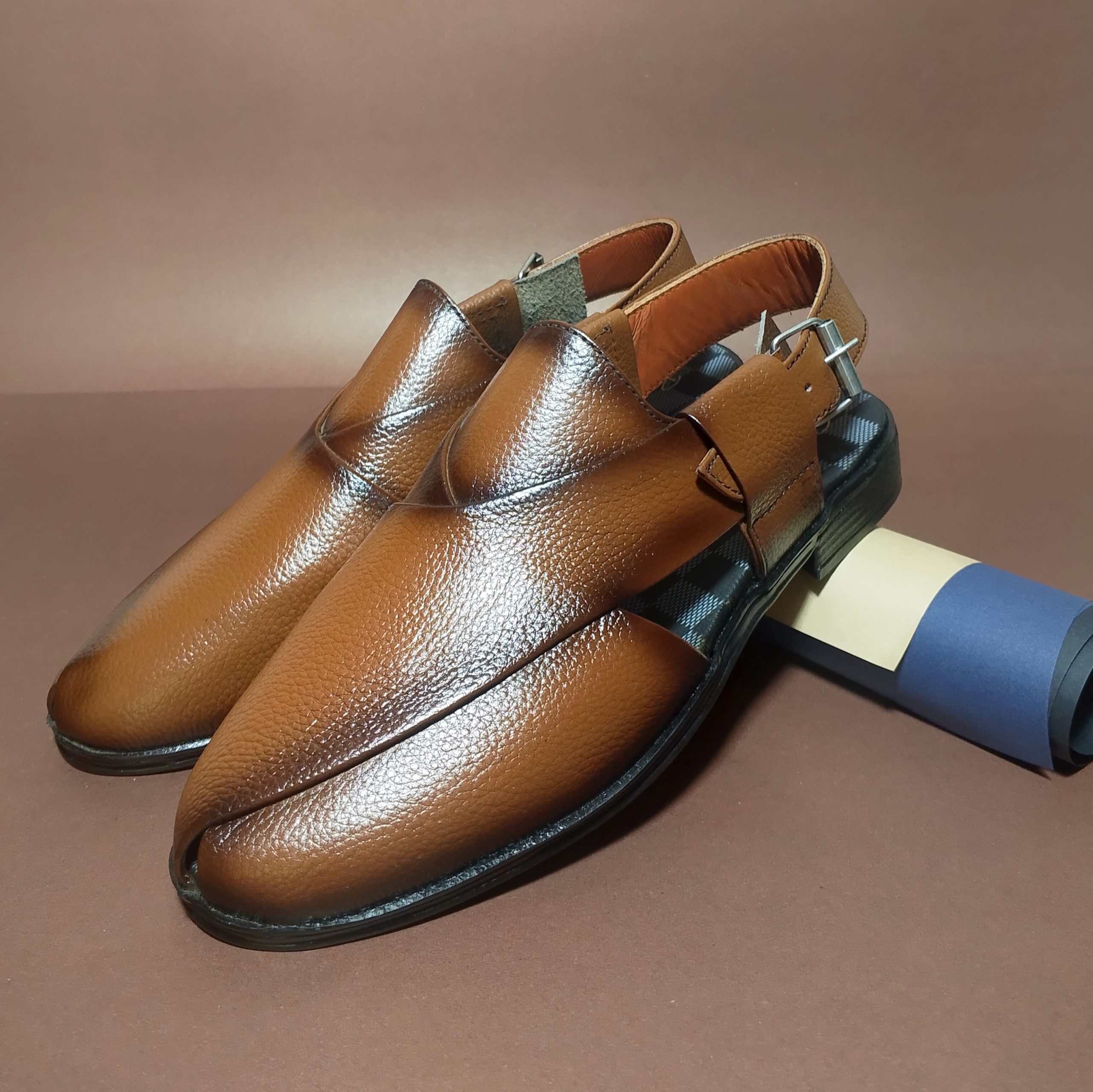 classic tan cow leather peshawari chappal classic tan cow leather peshawari chappal