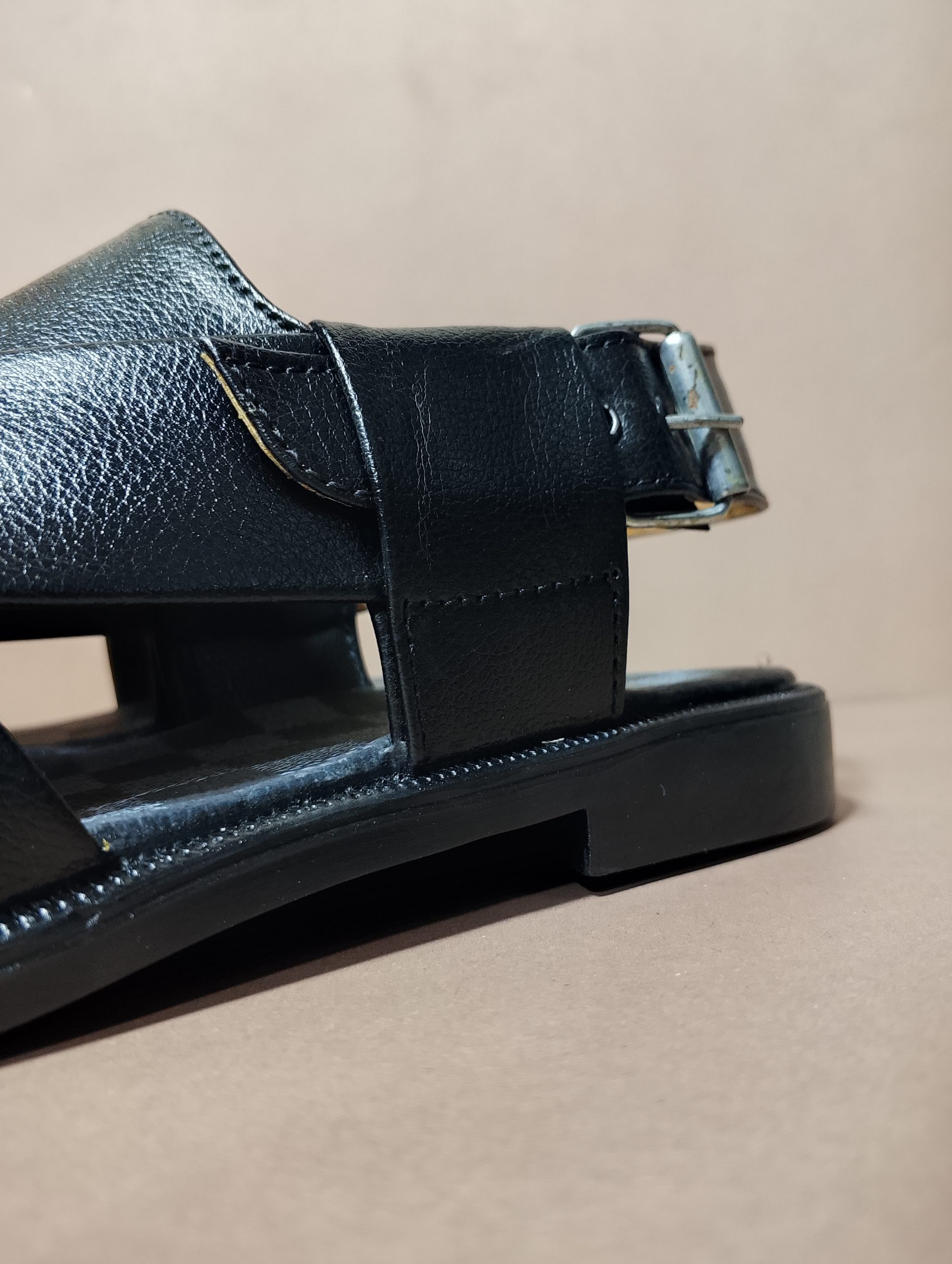 premium black rexine peshawari chappal – imported wax finish premium black rexine peshawari chappal – imported wax finish