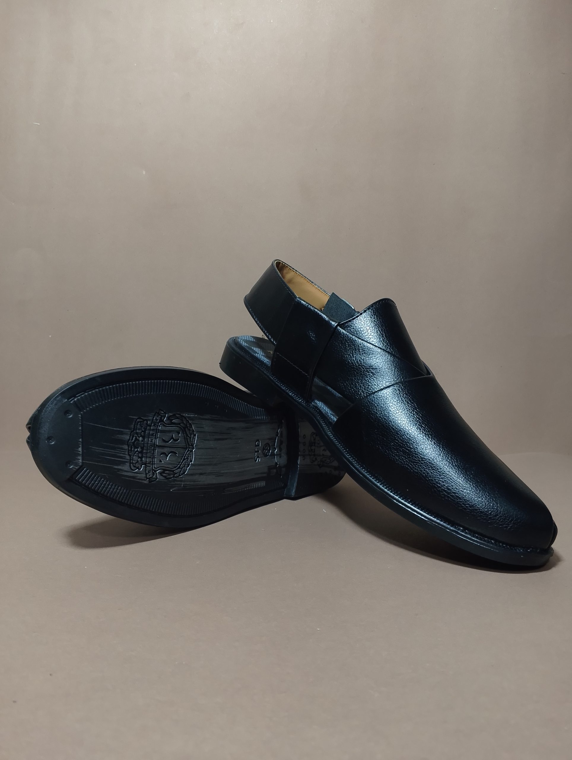 premium black rexine peshawari chappal – imported wax finish premium black rexine peshawari chappal – imported wax finish